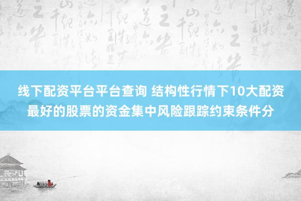 线下配资平台平台查询 结构性行情下10大配资最好的股票的资金集中风险跟踪约束条件分