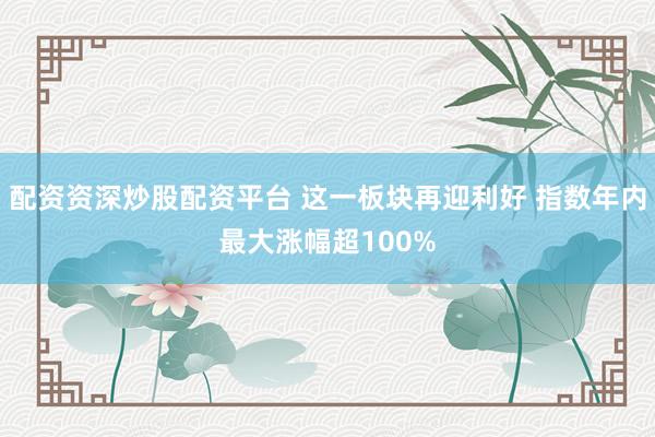配资资深炒股配资平台 这一板块再迎利好 指数年内最大涨幅超100%