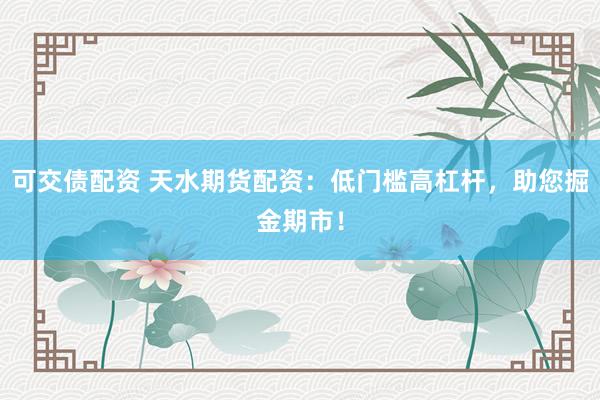 可交债配资 天水期货配资：低门槛高杠杆，助您掘金期市！